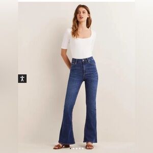 BODEN High Rise Fitted Flare Jeans Mid Vintage Size W 27 L 30